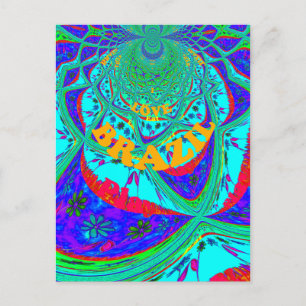 Cartão Postal Padrão Floral Vibrante: Tributo Brasileiro Coma Am