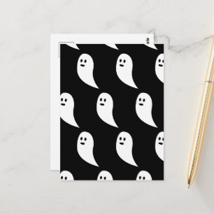 Cartão Postal Padrão fofo preto e branco do Halloween dos fantas