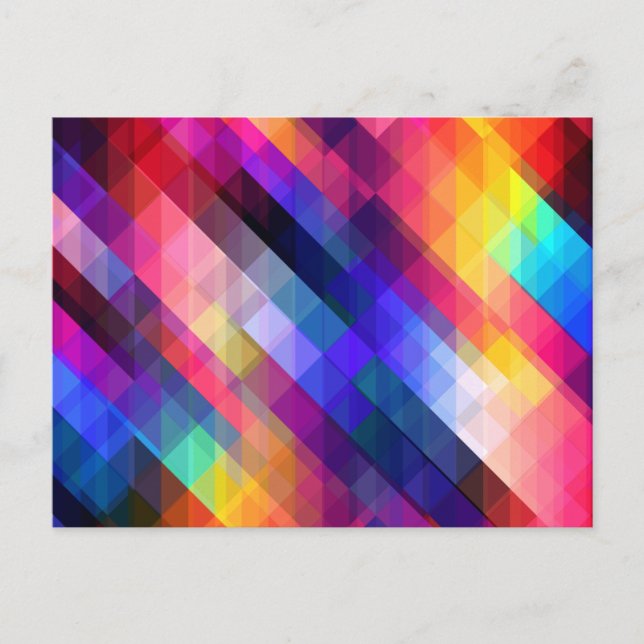 Cartão Postal Padrão Geométrico Colorido Moderno (Frente)