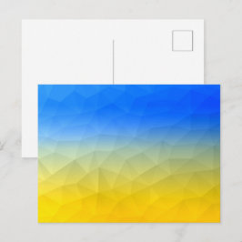Cartão Postal Padrão geométrico de malha amarelo azul da Ucrânia