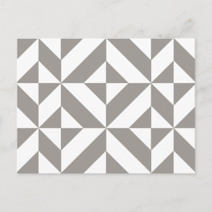 Cartão Postal Padrão Geométrico Deco Cube da Cinza de Prata