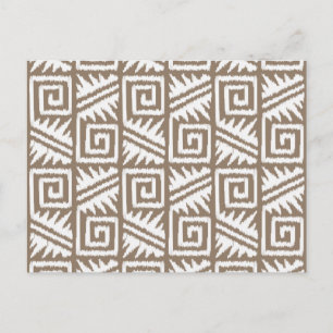 Cartão Postal Padrão Ikat Aztec - Taupe Tan e Cream