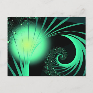 Cartão Postal Padrão legal de Abstrato "Órbvia Verde"