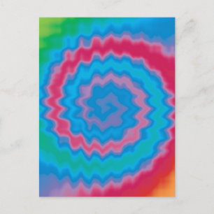 Cartão Postal Padrão legal de espiral retro funky com ranhura t
