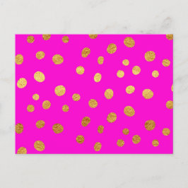 Cartão Postal Padrão magenta rosa-quente de folha fina com ponto