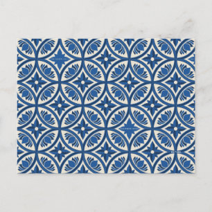 Cartão Postal Padrão mediterrânico do Azulejo Lotus - O Lotus Br