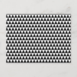 Cartão Postal Padrão moderno de triângulos geométricos preto
