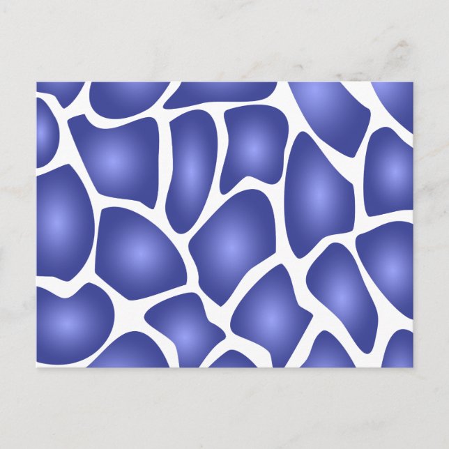 Cartão Postal Padrão Mosaico Aleatório Azul Profundo (Frente)