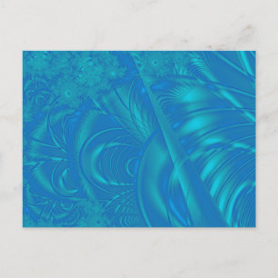 Cartão Postal Padrão na moda Azul Abstrato. Arte Fractal.