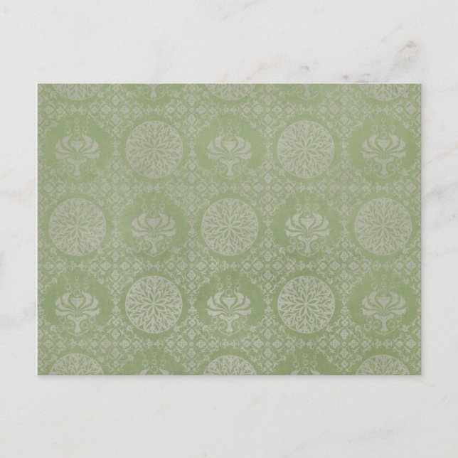 Cartão Postal Padrão Ornamental Verde (Frente)