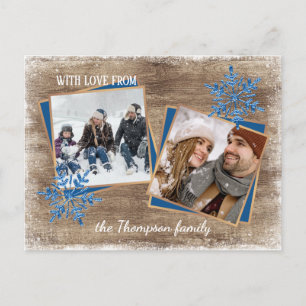 Cartão Postal Padrão Personalizado de Flocos de Neve e Pavimento