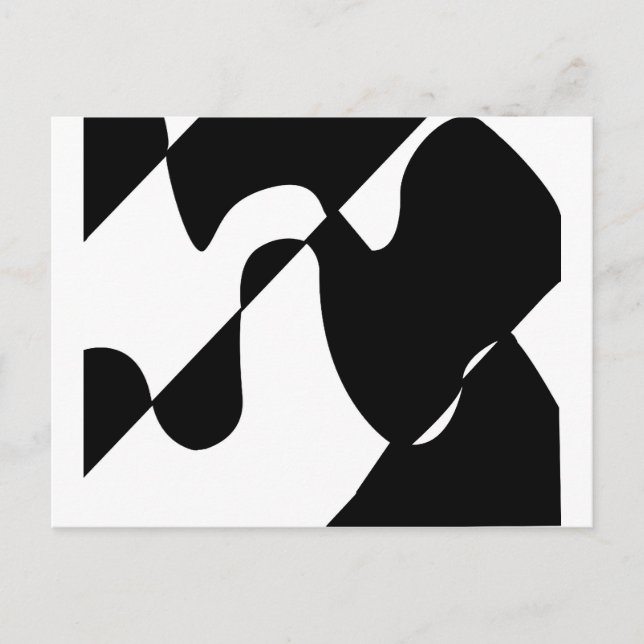 Cartão Postal Padrão preto e branco moderno (Frente)