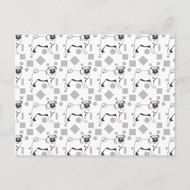 Cartão Postal Padrão pug (Frente)
