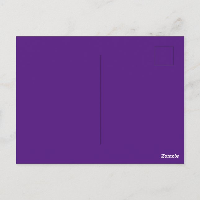 Cartão Postal Padrão Real de Perfeito de Imagem Roxo Personaliza (Verso)