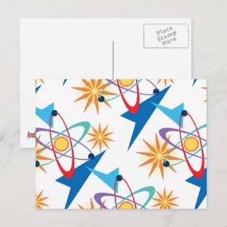 Cartão Postal Padrão Retrocolorido de Idade do Espaço