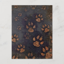 Cartão Postal Padrão Rustic Black Paw