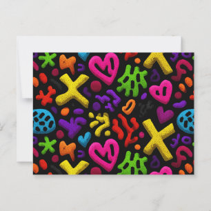 Cartão Postal Padrão sem costura de Pop de Abstrato de vibração