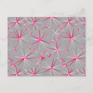 Cartão Postal Padrão Sputnik de meio século, Cinzas e Fuchsia