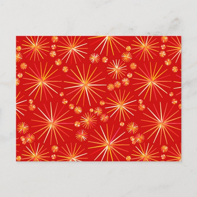 Cartão Postal Padrão Sputnik do meio século, Vermelho Profundo (Frente)
