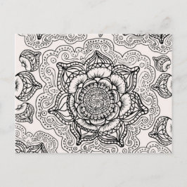 Cartão Postal Padrão Super Mandala Preto e Branco
