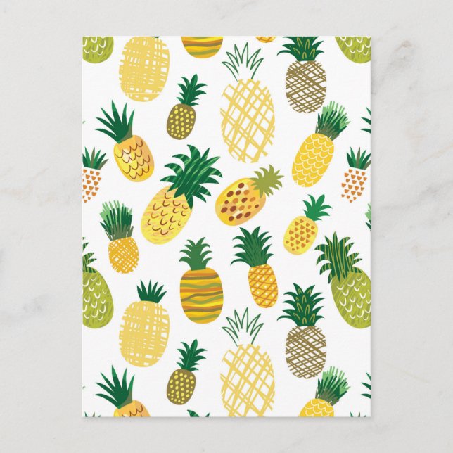 Cartão Postal Padrão Trendy Pineapple (Frente)