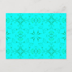Cartão Postal Padrão Tribal bonito Aqua Turquoise Bohemian