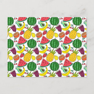 Cartão Postal padrão uniforme de fruta   padrão da superfície