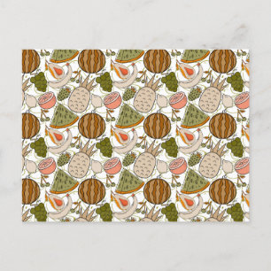 Cartão Postal padrão uniforme de fruta   padrão da superfície da