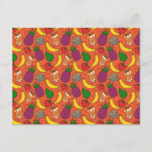 Cartão Postal padrão uniforme de fruta   Padrão da superfície da
