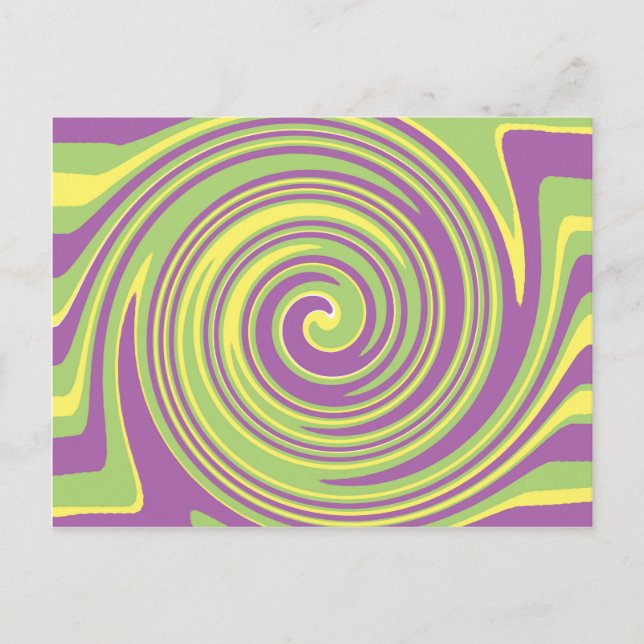 Cartão Postal Padrão verde amarelo e roxo (Frente)