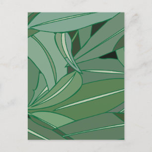 Cartão Postal Padrão Verde de Folhas de Eucalipto