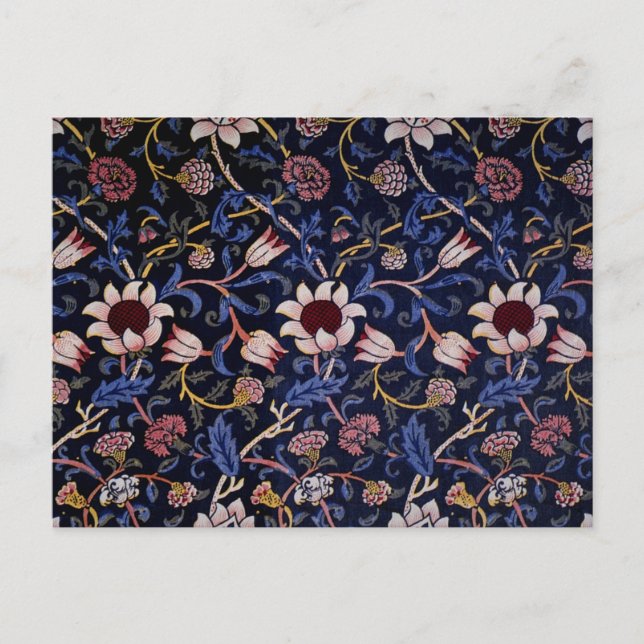 Cartão Postal Padrão Vintage William Morris, Evenlode (Frente)