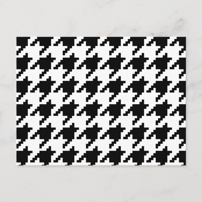 Cartão Postal Padrão Xadrez Houndstooth de Pixel 8 Bits (Frente)