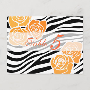 Cartão Postal Padrão zebra + rosa laranja Número da tabela PostC