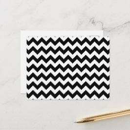 Cartão Postal Padrão Zigzag preto e branco, padrão Chevron