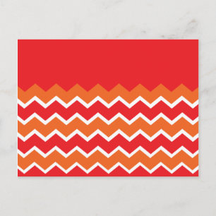 Cartão Postal Padrão Zigzag vermelho-alaranjado escuro