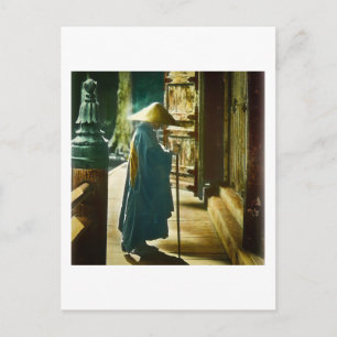 Cartão Postal Padre Orador no Antigo Japão Vintage Lanterna Mági