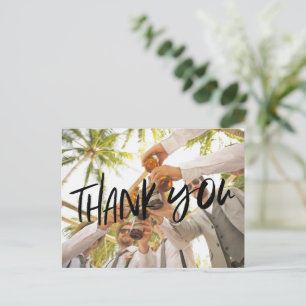 Cartão Postal Padrinhos Melhor Homem Foto de Casamento Obrigado