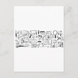 Cartão Postal Padrões Coloridos de Cozinha