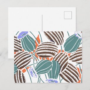 Cartão Postal Padrões de flores vintage A Pequeno
