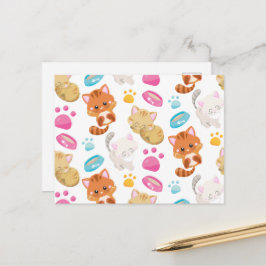 Cartão Postal Padrões De Gatos, Gatos Cutes, Gatinhos, Gatinhos,