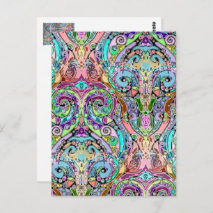 Cartão Postal Padrões De Mão E Digitalmente Pintados Artigo 10º