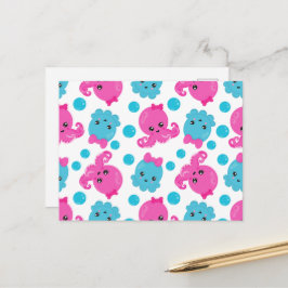 Cartão Postal Padrões de Octopus, Octopus Cute, Animais do Mar