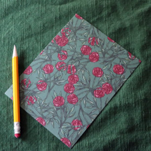 Cartão Postal Padrões de padrões rosa Rosas Flores de arte