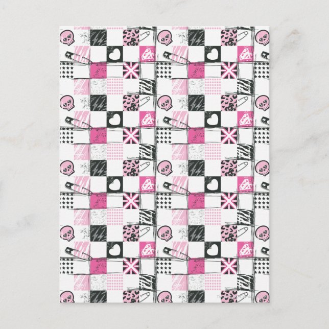 Cartão Postal Padrões de Pinos e Skulls Supergirl (Frente)