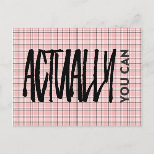 Cartão Postal Padrões de Xadrez rosa, na verdade, você pode ci