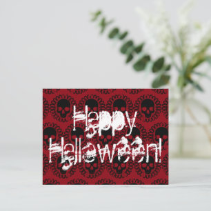 Cartão Postal Padrões do crânio Boo! Escolha qualquer cor Feliz 