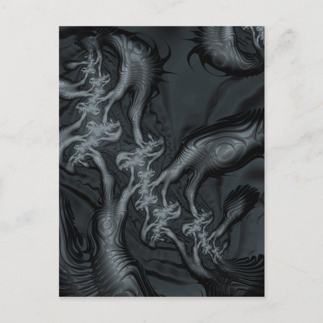 Cartão Postal Padrões e formas fractais abstrato. Arte Fractal (Frente)