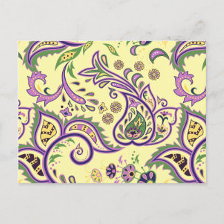 Cartão Postal Padrões florais decorativos