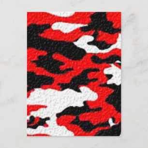 Cartão Postal Padrões Vermelhos de Camuflagem